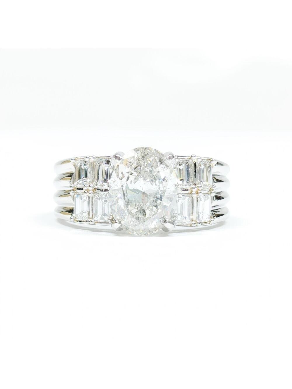 Jewelry Ring Natural Diamond 2.57ct Platinum 4111562